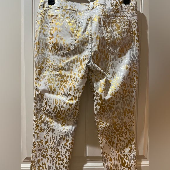 Chico's Gold and White Patterned Denim - Picture 3 of 4